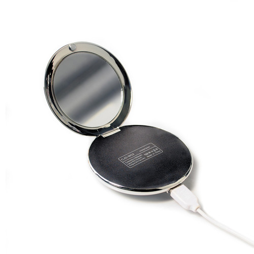CTA Digital Compact Mirror 5000mAh External Battery Charger