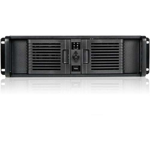 iStarUSA D-300-PFS Chassis with Front-Mounted ATX Power Supply & BPN-DE230SS-BLUE Trayless Hot-Swap Drives Cage (3 RU)