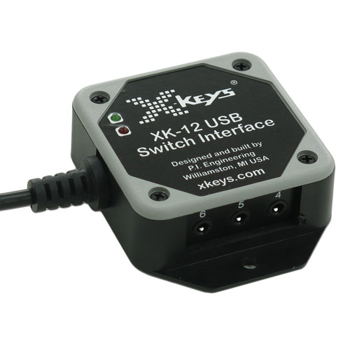 X-keys USB 12 Switch Interface with Red and Green Orby Button