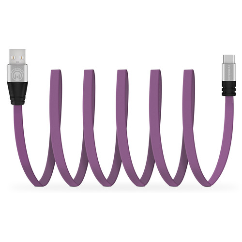 HyperGear Flexi USB 2.0 Type-A to USB Type-C Charge & Sync Flat USB Cable (6', Purple)
