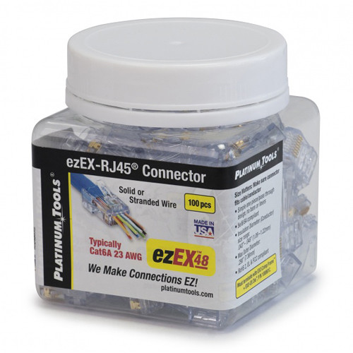 Platinum Tools ezEX48 RJ45 Connector (100-Pieces / Jar)