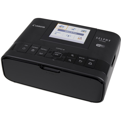 Canon SELPHY CP1300 Compact Photo Printer Battery Bundle (Black)