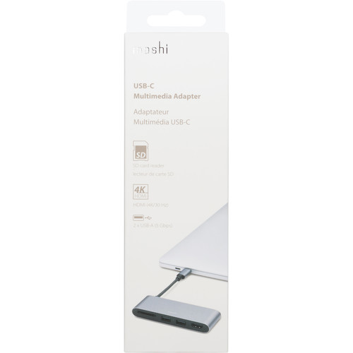 Moshi 2-Port USB 3.0 Type-C Multimedia Adapter Hub with HDMI Port and SDXC Card Reader