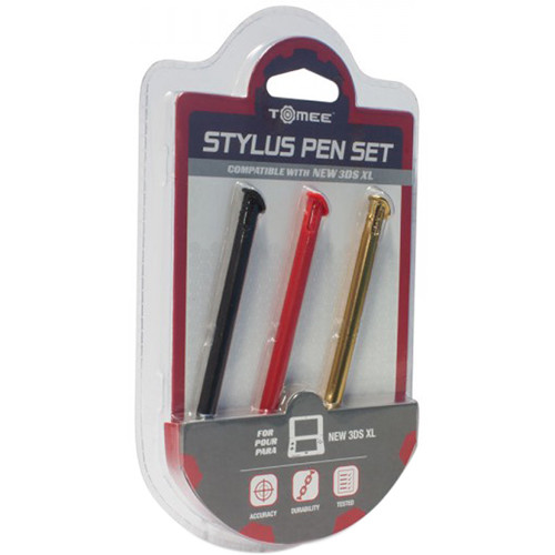 HYPERKIN Tomee Stylus Pen Set for 3DS XL (3-Pack, Red/Black/Gold)