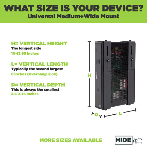 HIDEit Mounts Adjustable Medium/Wide Wall Mount Bracket