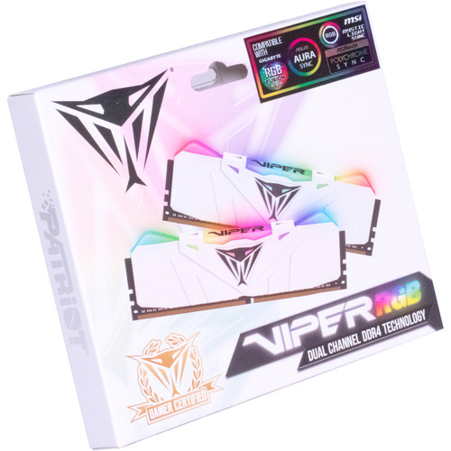 Patriot 16GB Viper RGB DDR4 3200 MHz UDIMM Memory Kit (2 x 8GB, White)
