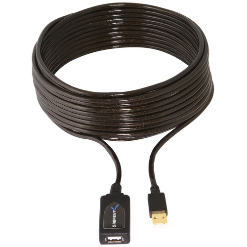 Sabrent USB 2.0 Male to Female Active Extension Cable (32', Black)