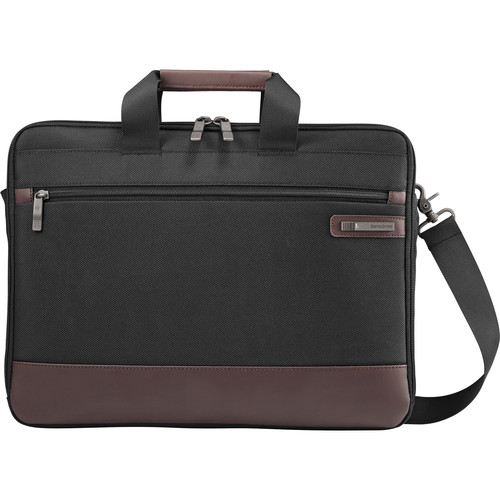 Samsonite Kombi Slim Brief Briefcase (Black/Brown)