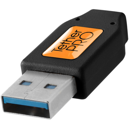 Tether Tools TetherPro SuperSpeed USB 3.0 Male A to Male B Cable (15', Black)