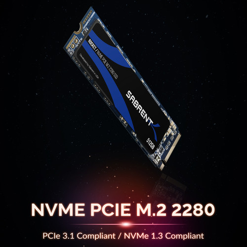 Sabrent 512GB ROCKET NVMe PCIe M.2 2280 Internal High Performance SSD
