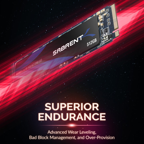 Sabrent 512GB ROCKET NVMe PCIe M.2 2280 Internal High Performance SSD