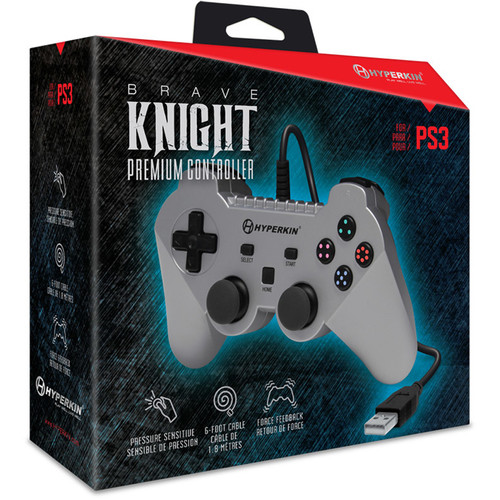 HYPERKIN Brave Knight Premium PS3 Controller (Silver)