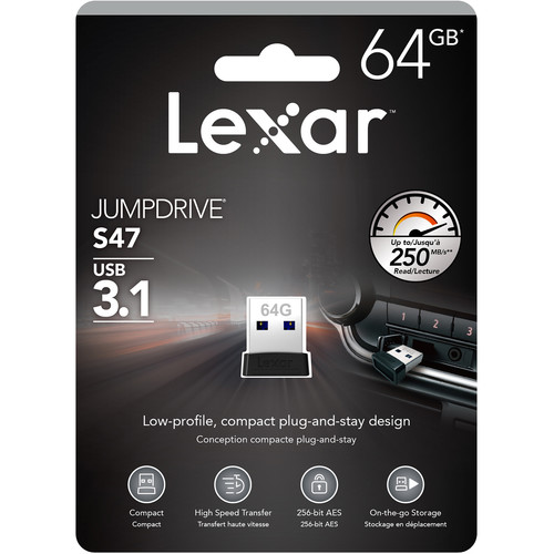 Lexar 64GB JumpDrive S47 USB 3.1 Gen 1 Flash Drive