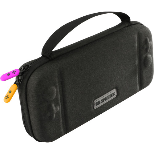 Spieltek Nintendo Switch Carrying Case with Stand (Black, Purple/Orange Accents)