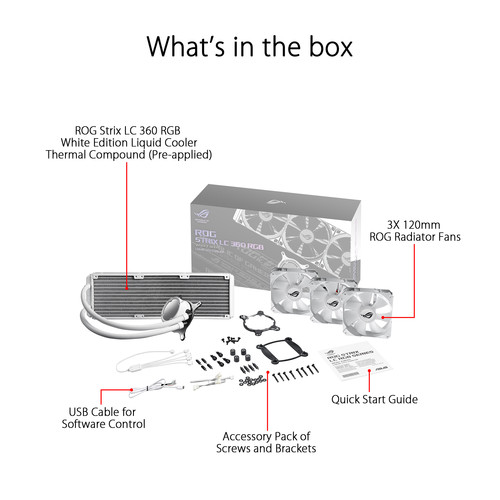 ASUS Republic of Gamers Strix LC 360 RGB Liquid CPU Cooler (White Edition)