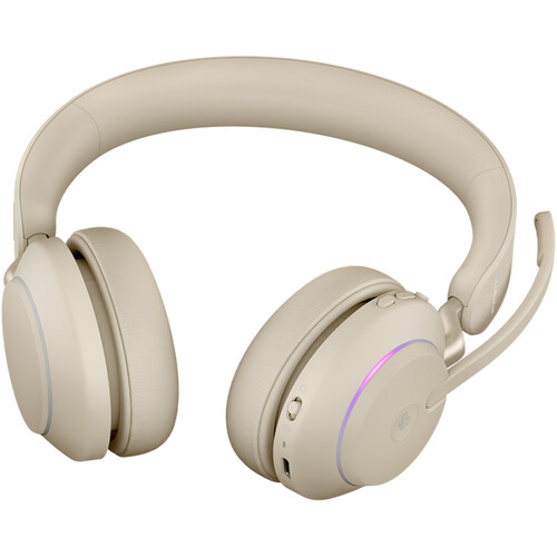 Jabra Evolve2 65 Stereo Wireless On-Ear Headset (Unified Communication, USB Type-A, Beige)