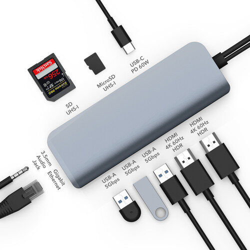 HYPER HyperDrive Viper 10-in-2 USB Type-C Hub (Space Gray)