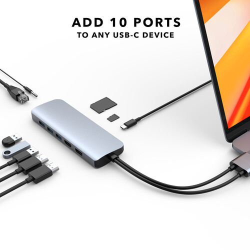 HYPER HyperDrive Viper 10-in-2 USB Type-C Hub (Space Gray)
