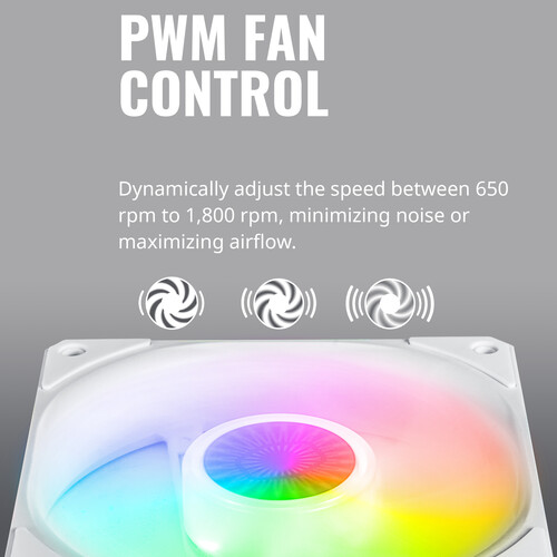 Cooler Master SickleFlow 120 V2 ARGB Cooling Fan (White, 3-Pack)