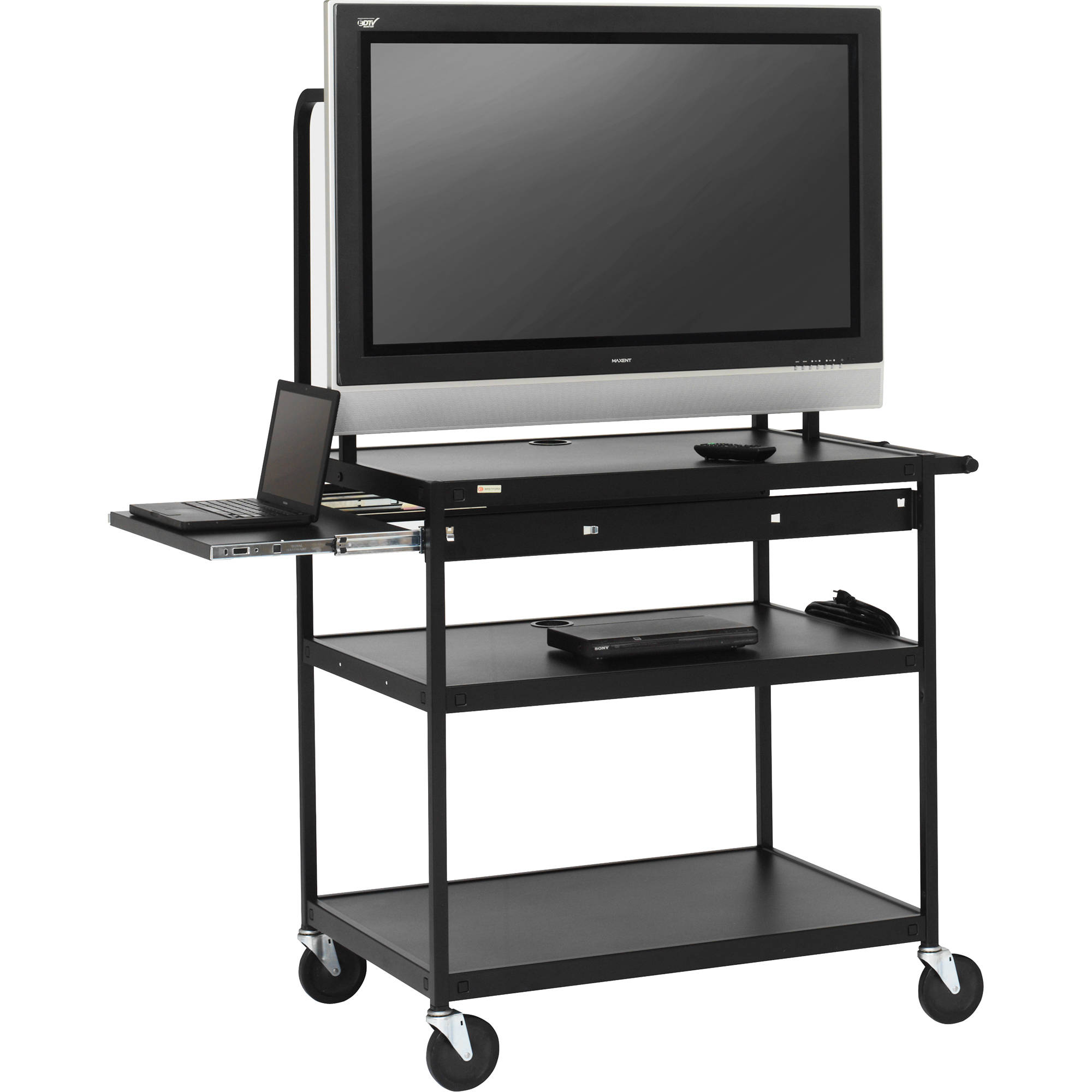 Bretford FP60MUL-P5BK Multimedia Cart for 37 to 52" Flat Panel Monitors  (Black)