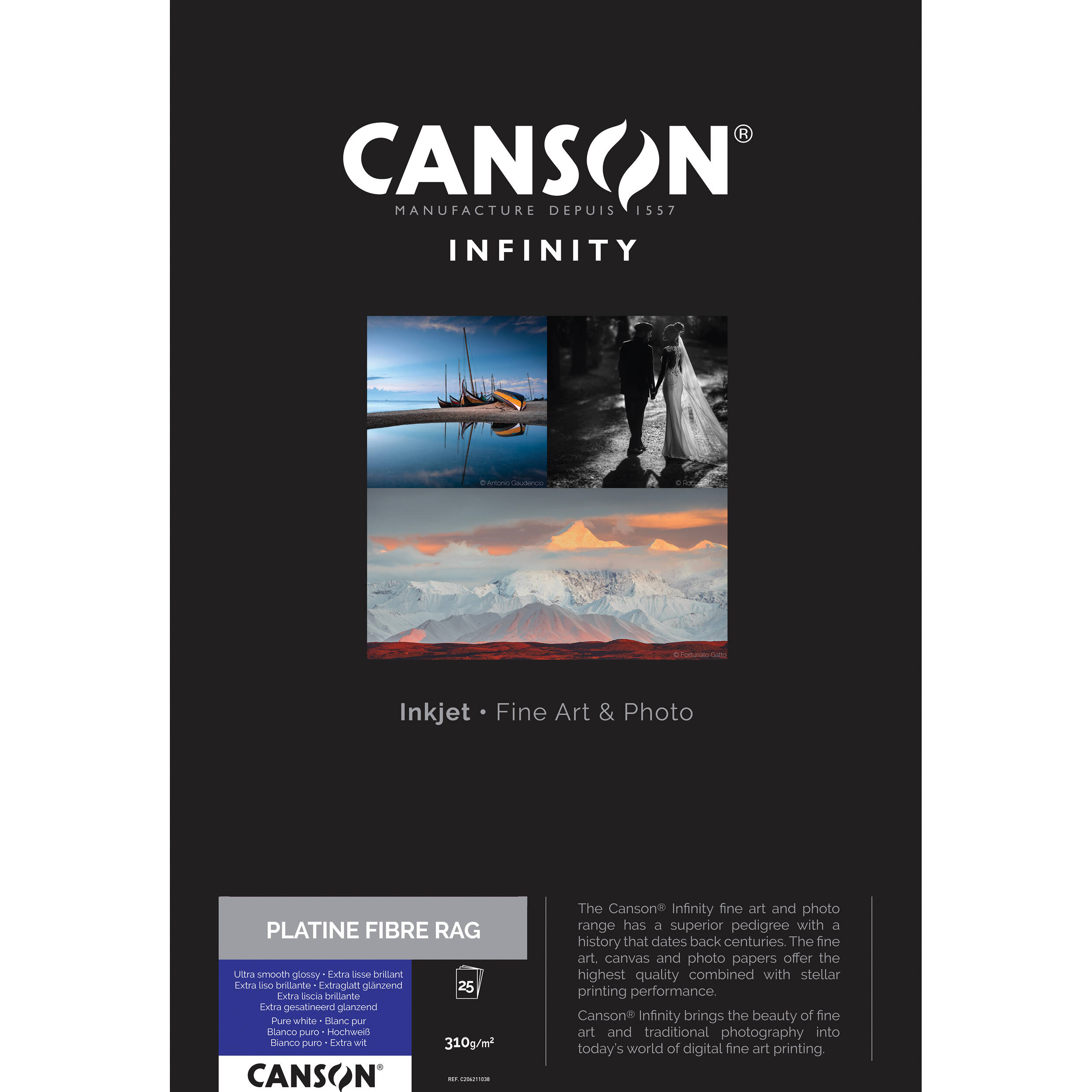 Canson Infinity Platine Fibre Rag Paper (17 x 22", 25 Sheets)