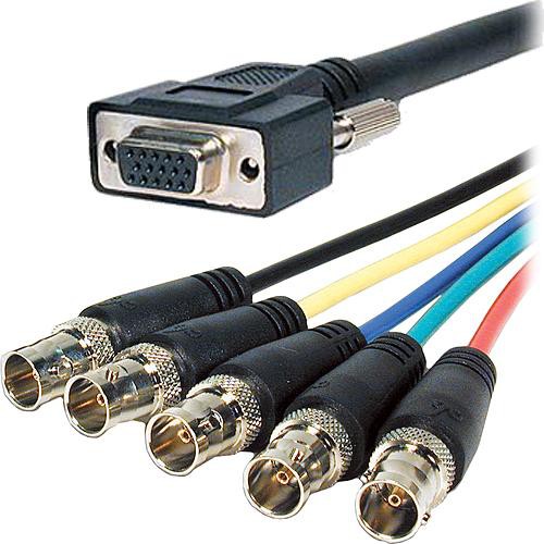 Comprehensive HR Pro Series VGA HD15 Female Jack to 5 BNC Female 6' Cable
