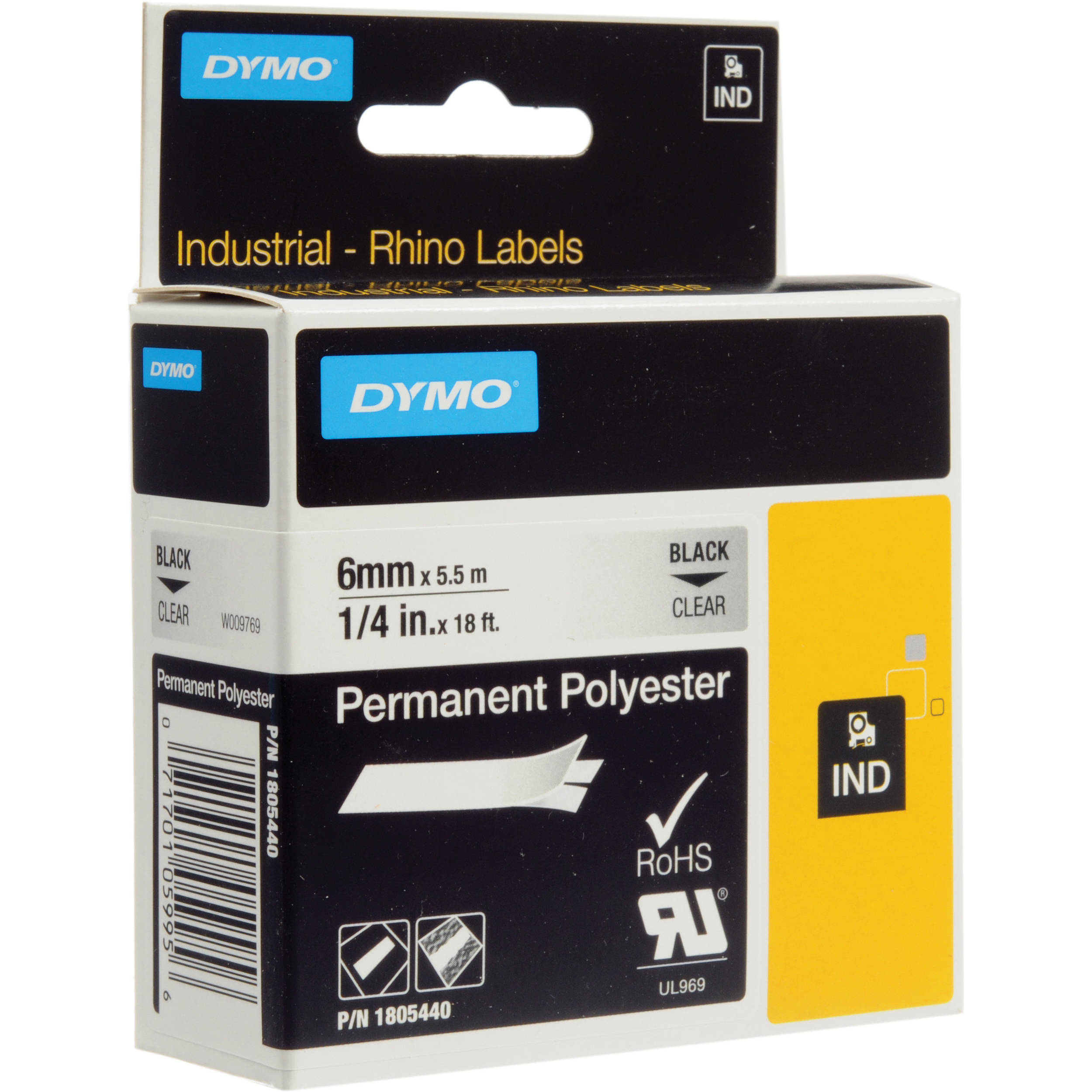 Dymo Clear Permanent Poly Labels (1/4")