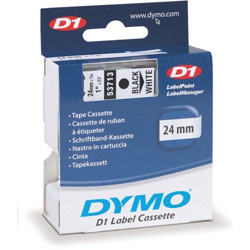 Dymo Standard D1 Labels (Black Print, White Tape - 1" x 23')