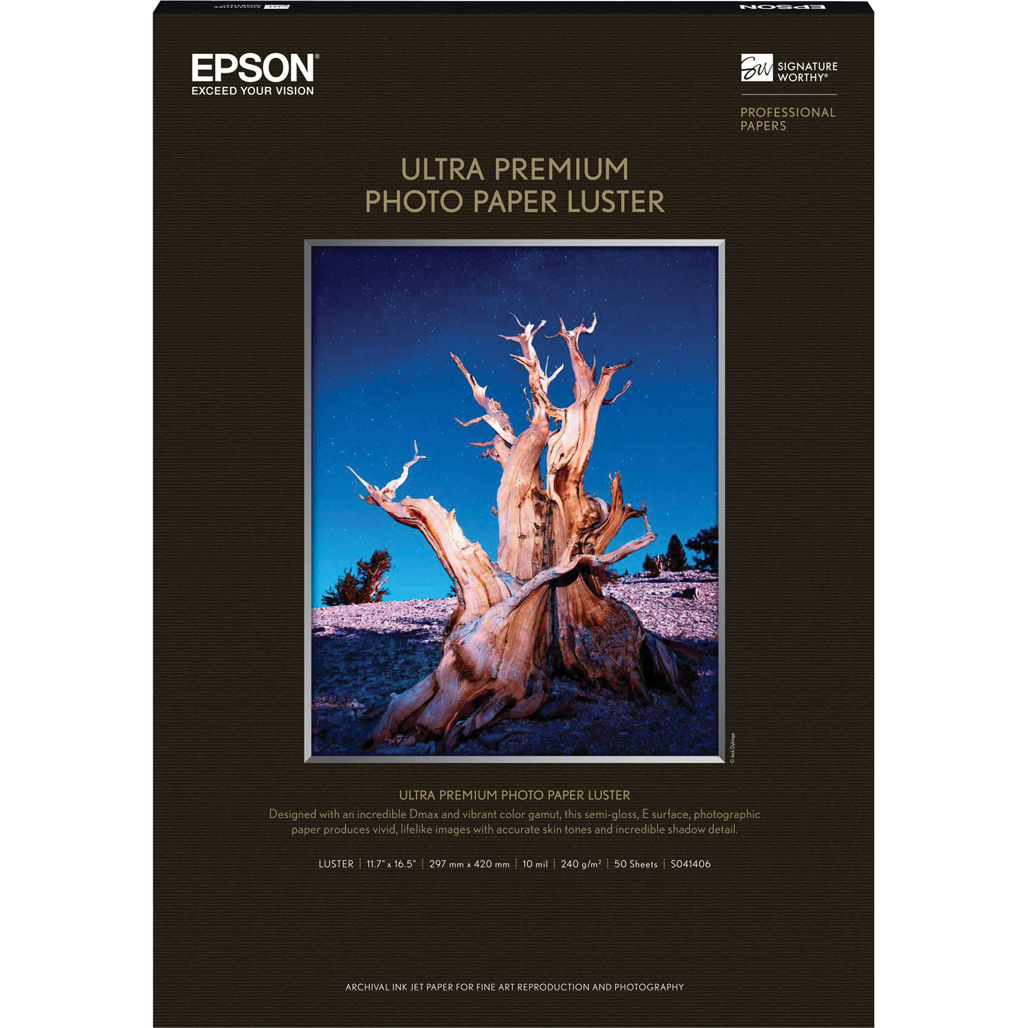 Epson Ultra Premium Photo Paper Luster (A3 11.7 x 16.5", 50 Sheets)