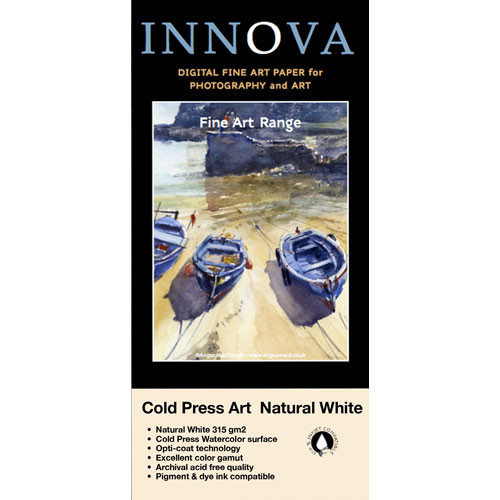 Innova Cold Press Rough Textured Natural White Paper for Inkjet (24" Wide x 50' Long Roll)