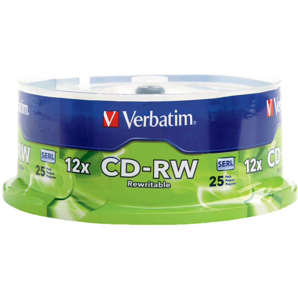 Verbatim CD-RW 700MB Rewritable High Speed Recordable Disc (Spindle Pack of 25)