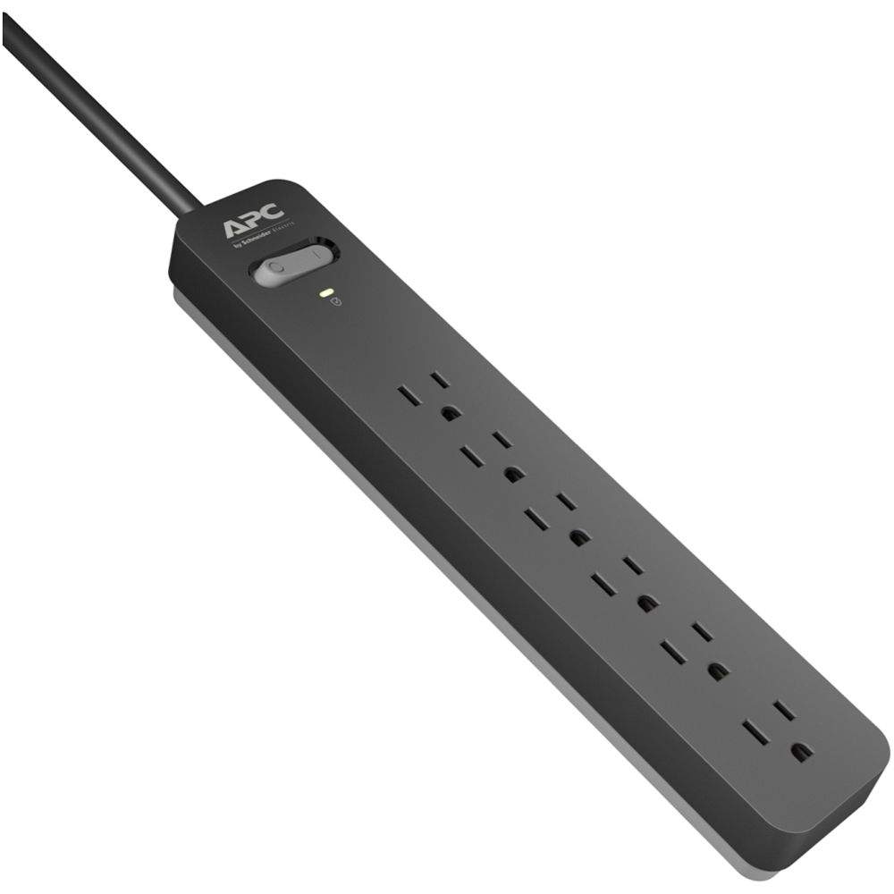 APC Essential SurgeArrest 6-Outlet Surge Protector (3', Black, 120V,&nbsp;2-Pack)