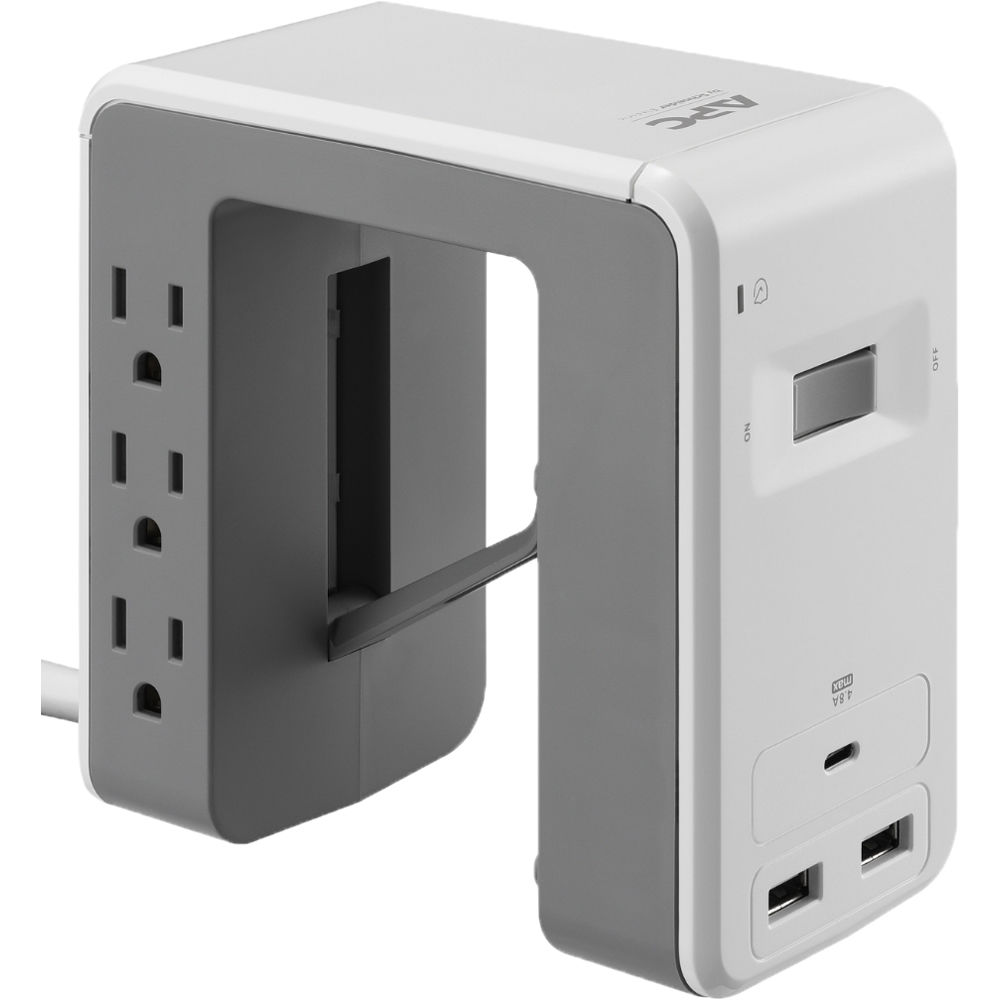 APC Essential SurgeArrest 6-Outlet Surge Protector with USB Type-A & C Ports (120V, White)
