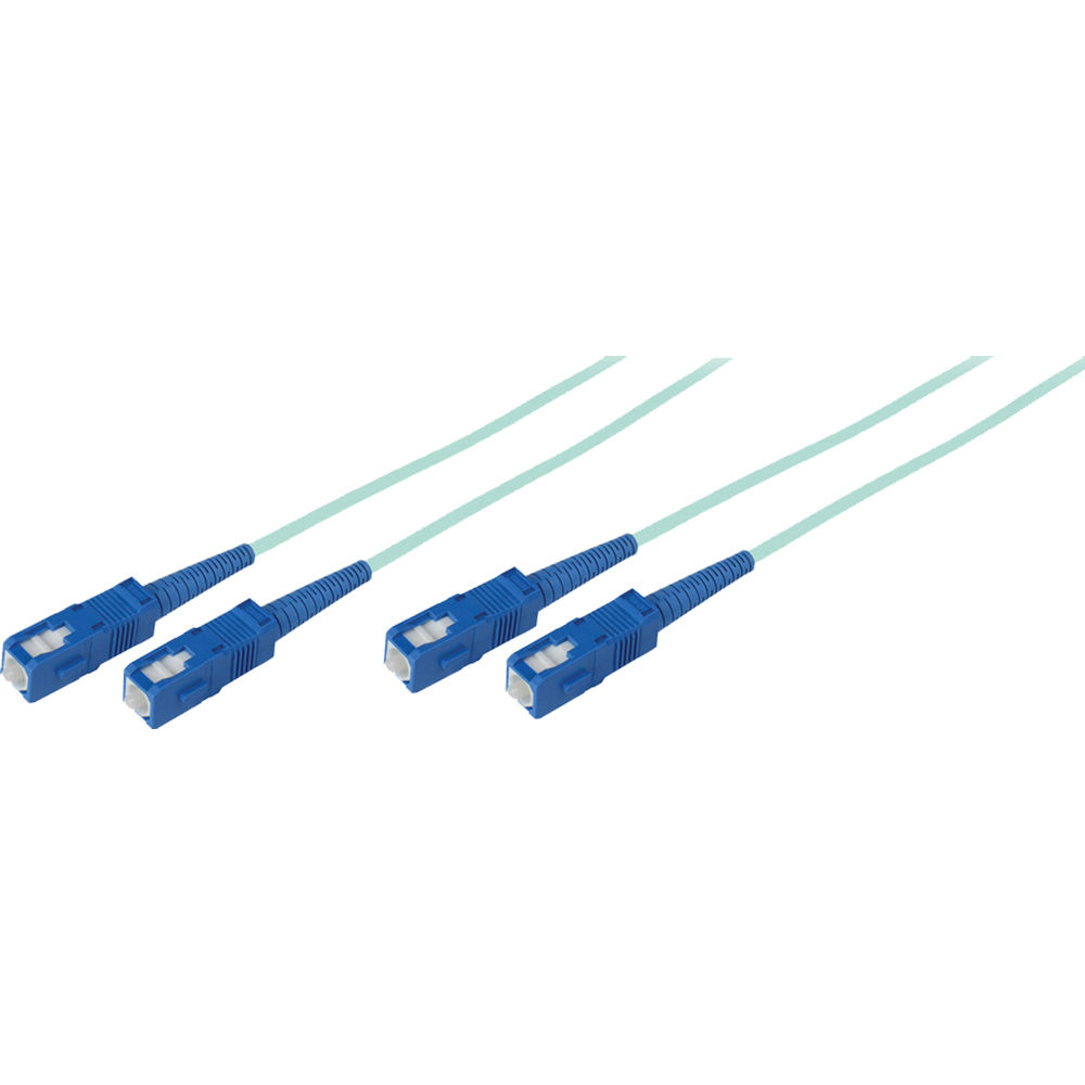 Avenview 50/125µm Fiber Optic Multimode Duplex SC to SC 10Gb OM3 Cable (10', Aqua)