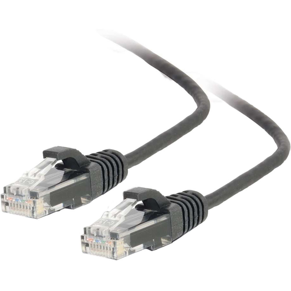 C2G RJ45 Male to RJ45 Male Cat 5e Slim Patch Cable (6', Black)