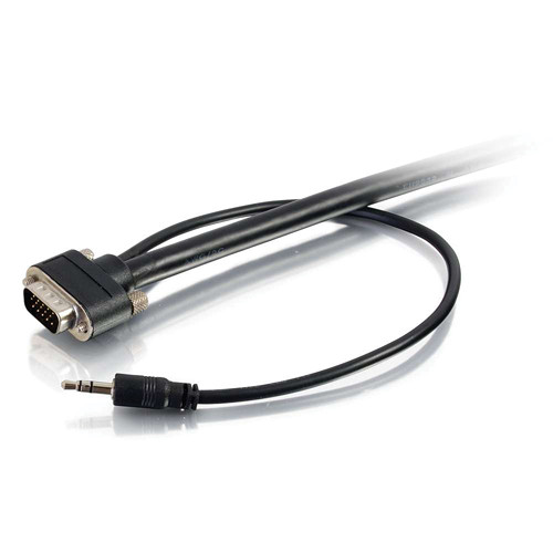 C2G Select 15-Pin VGA + 3.5mm Mini Male to Male A/V Cable (1', Black)