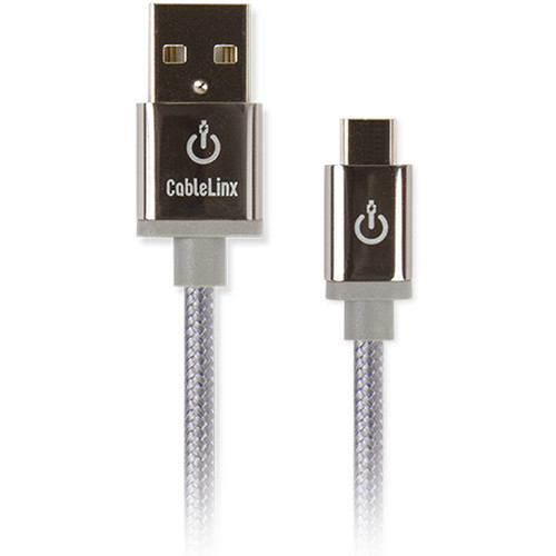 Cablelinx Elite Micro-USB to USB Type-A Braided Cable (72", Dove Gray)
