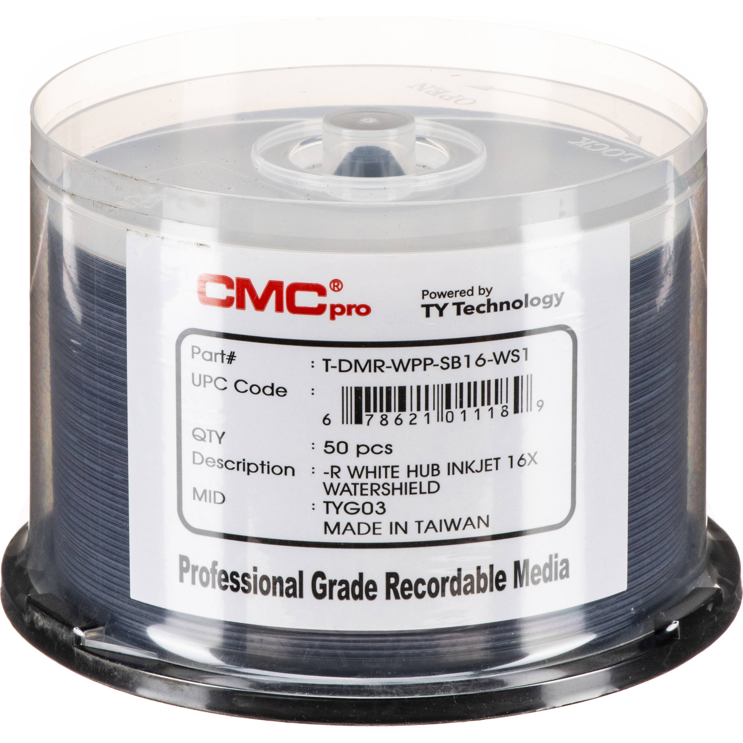 CMC Pro 4.7GB DVD-R Print Plus 16x Discs (50-Pack)