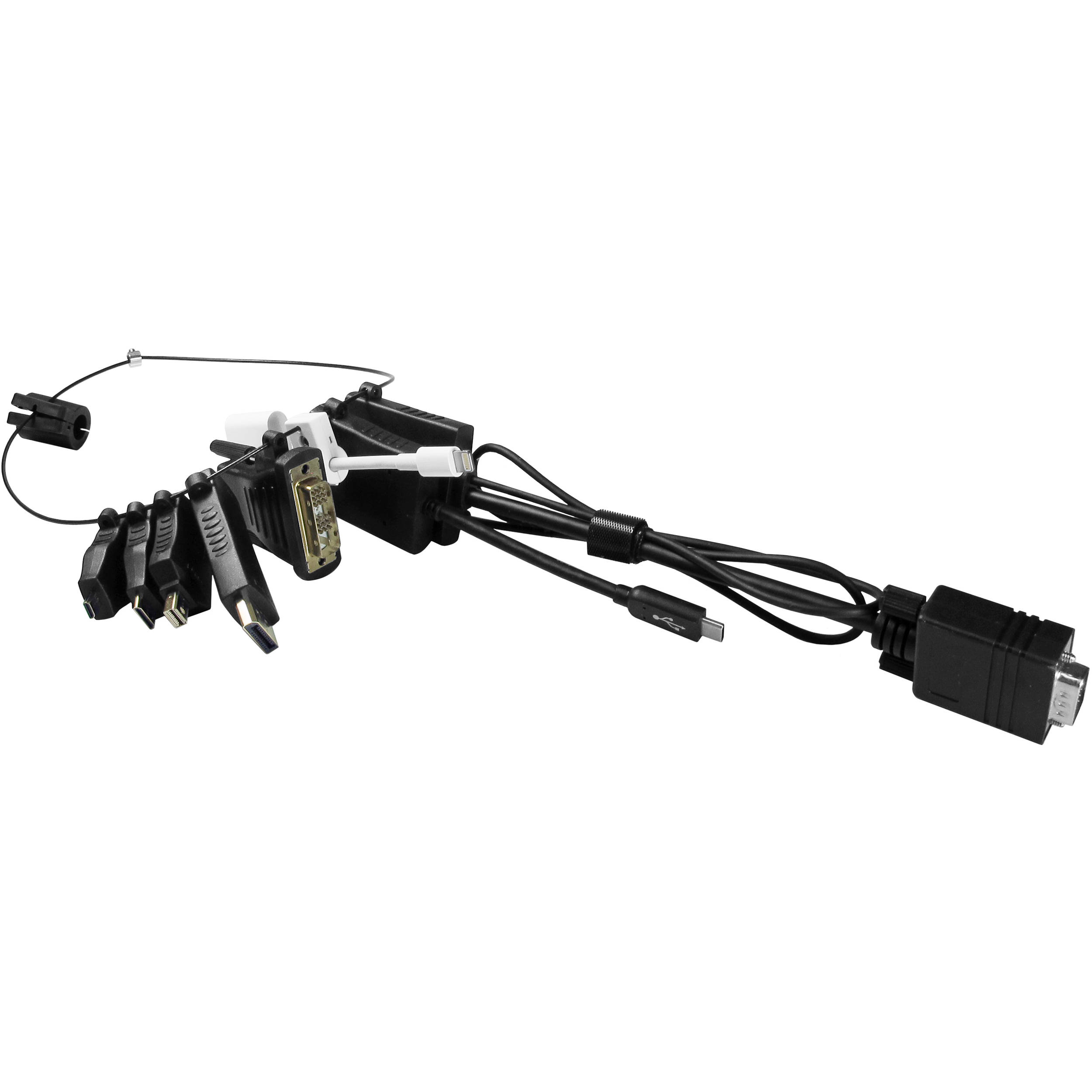 Comprehensive Computer Adapter Ring with 8 Adapters (Mini-DisplayPort, HDMI, DisplayPort, DVI, USB Type-C, VGA & Lightning)