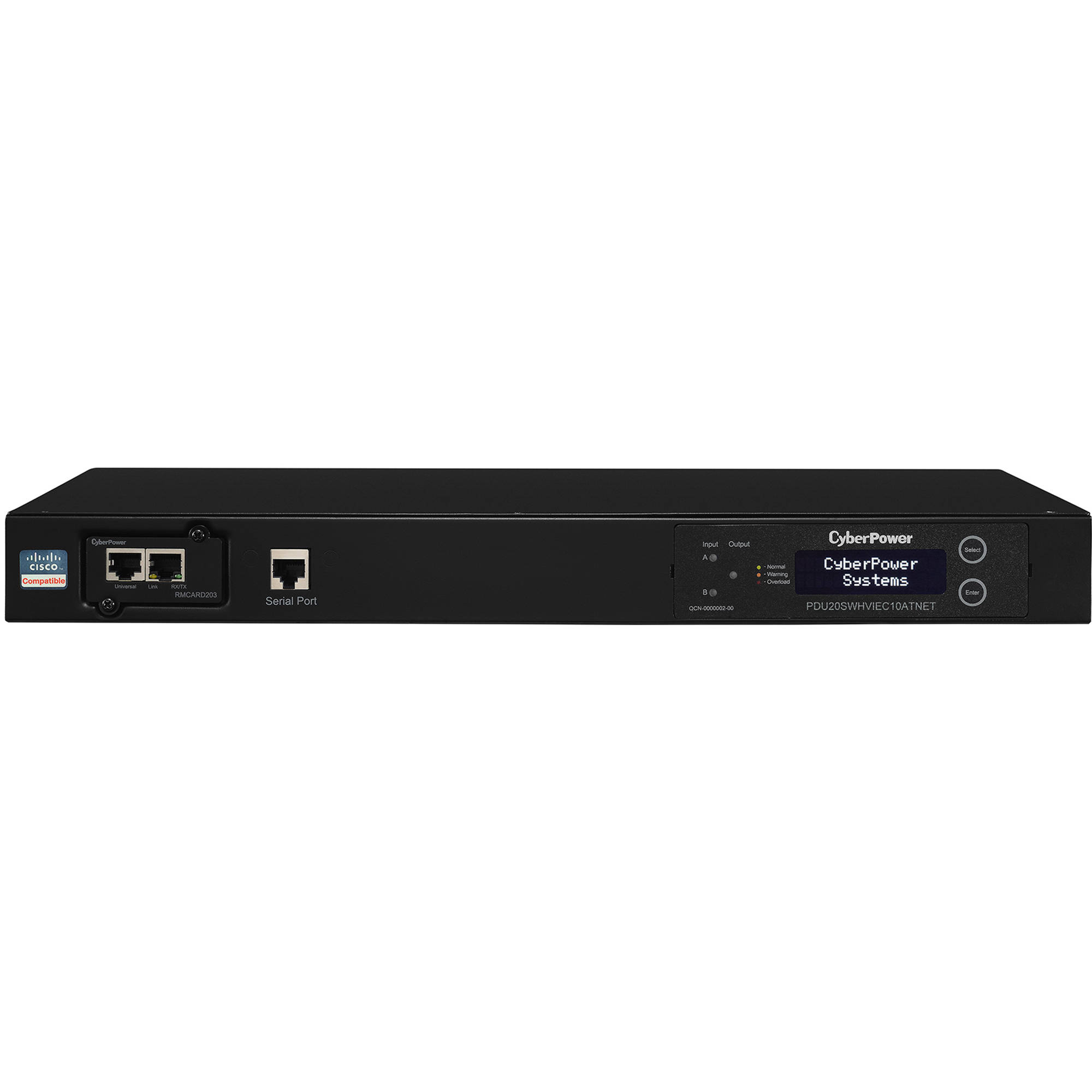 CyberPower PDU20SWHVIEC10ATNET Switched ATS Power Distribution Unit