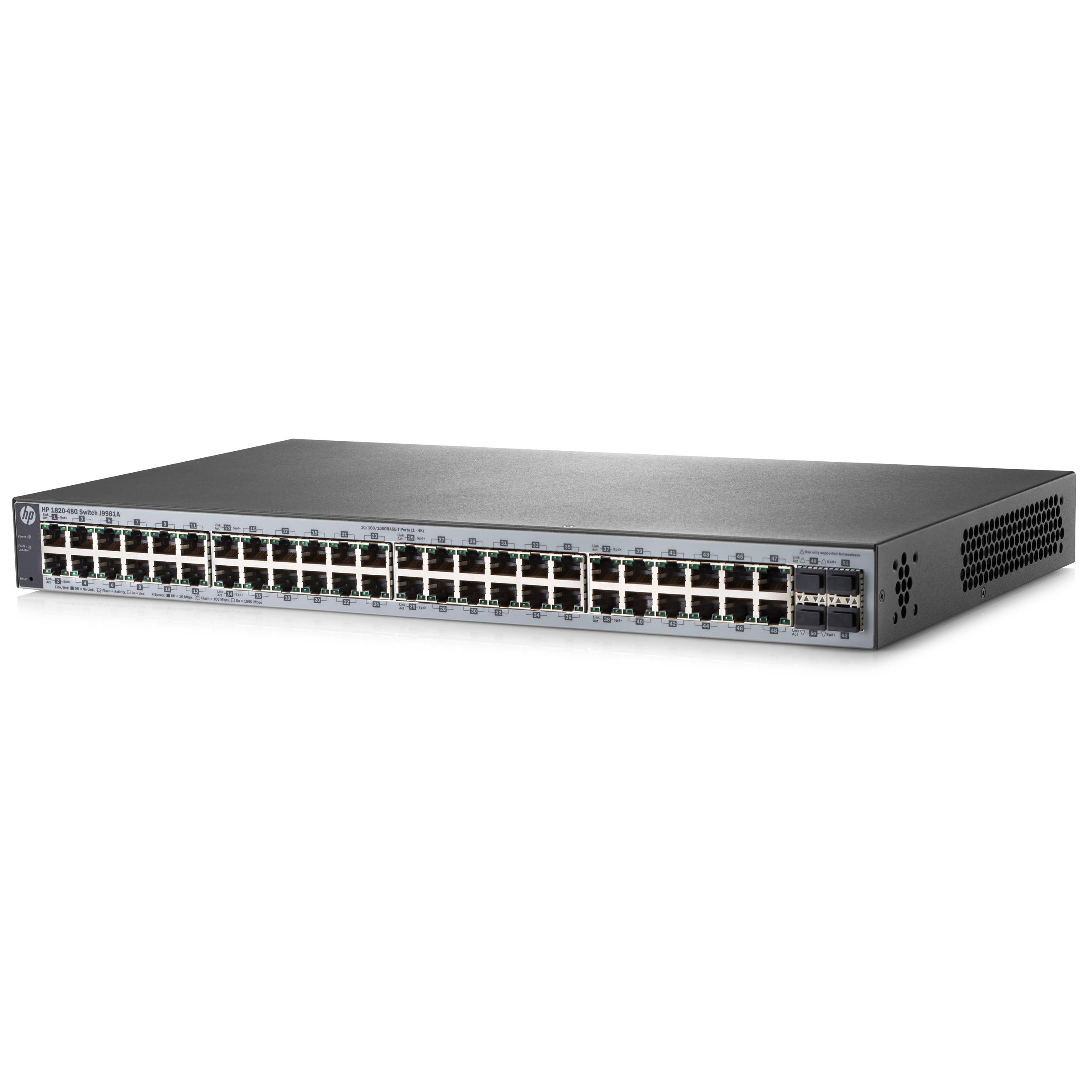HP 1820-48G 48-Port Layer 2 Ethernet Switch with Four SFP Slots (1 RU)