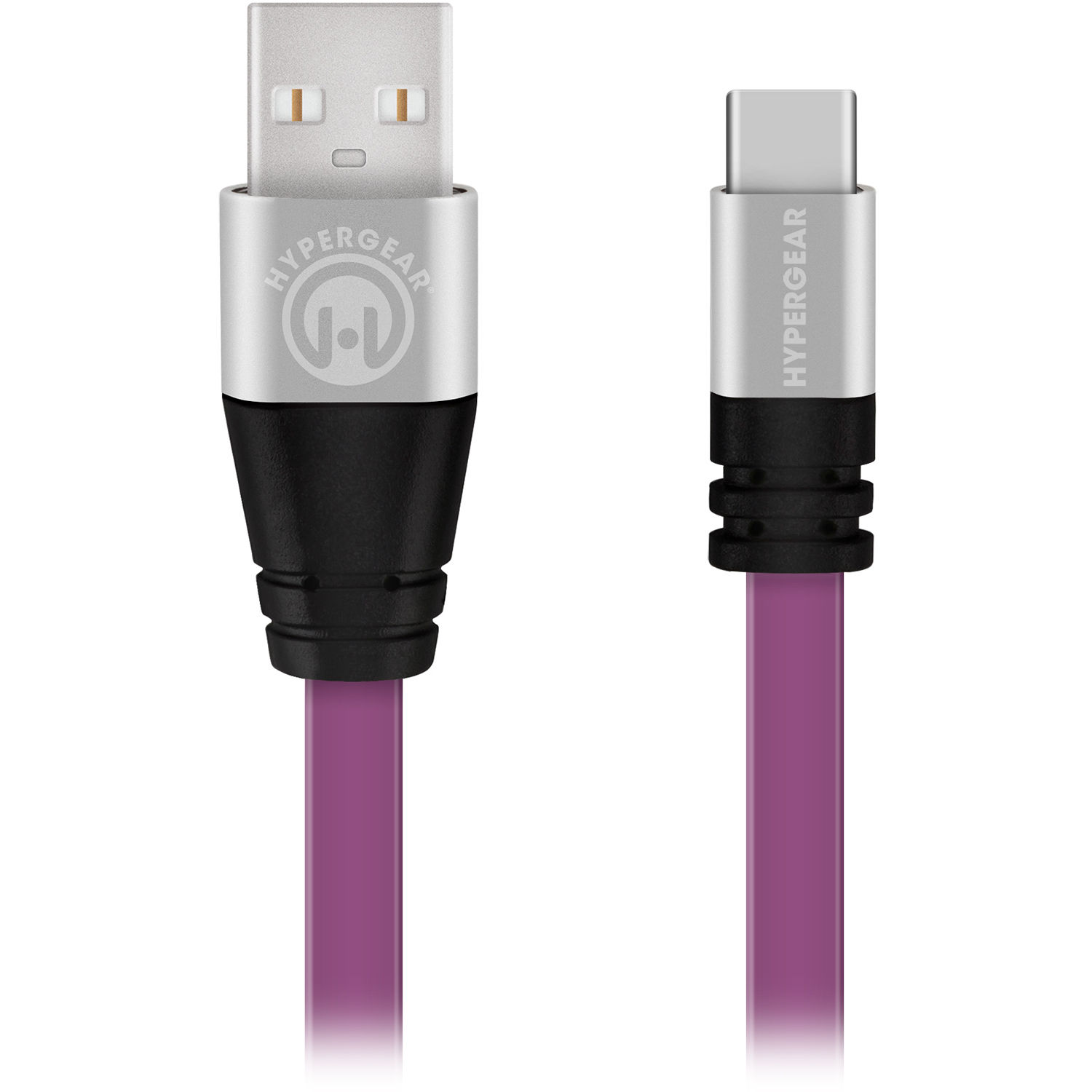 HyperGear Flexi USB 2.0 Type-A to USB Type-C Charge & Sync Flat USB Cable (6', Purple)