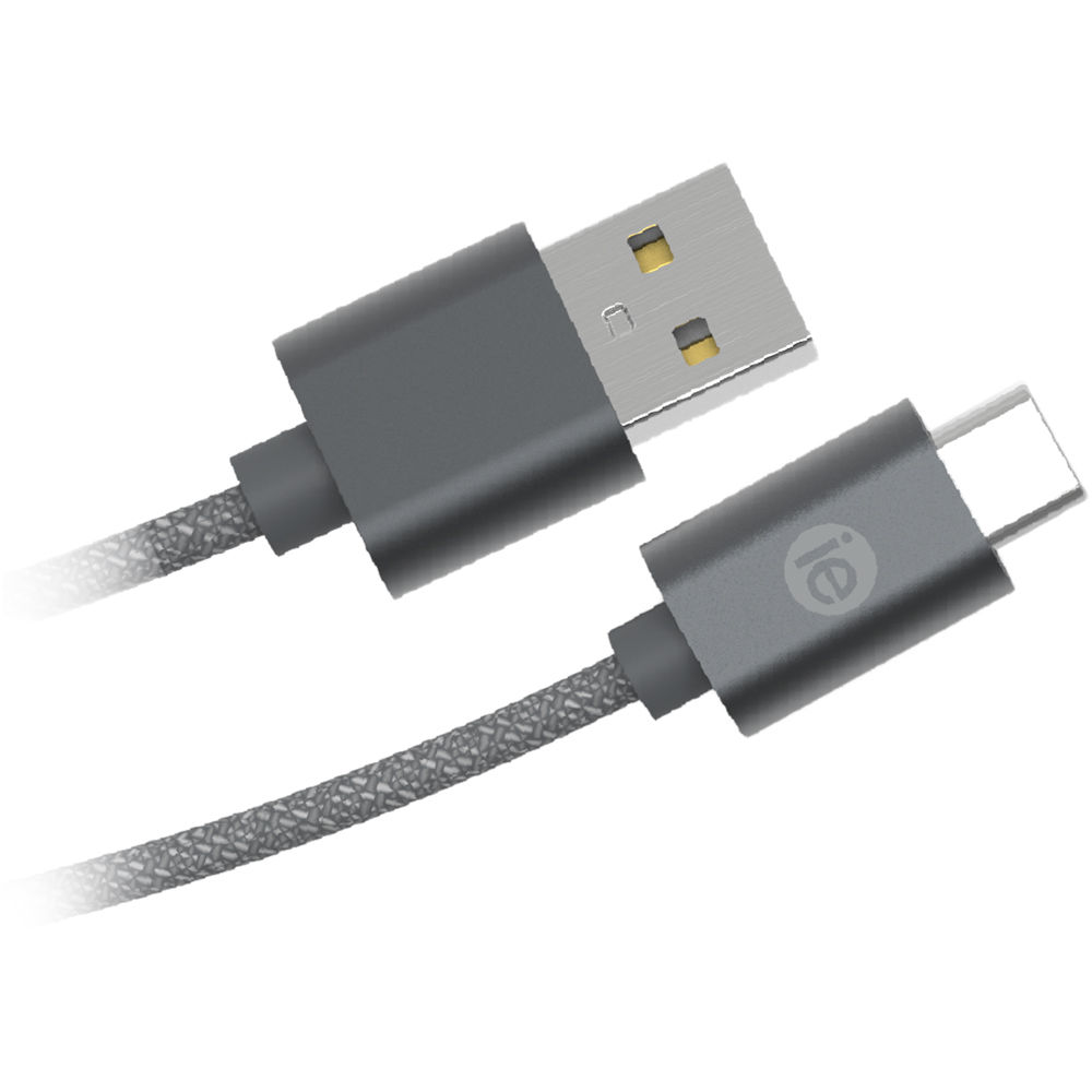 iEssentials Braided USB Type-C Cable (6', Gray)