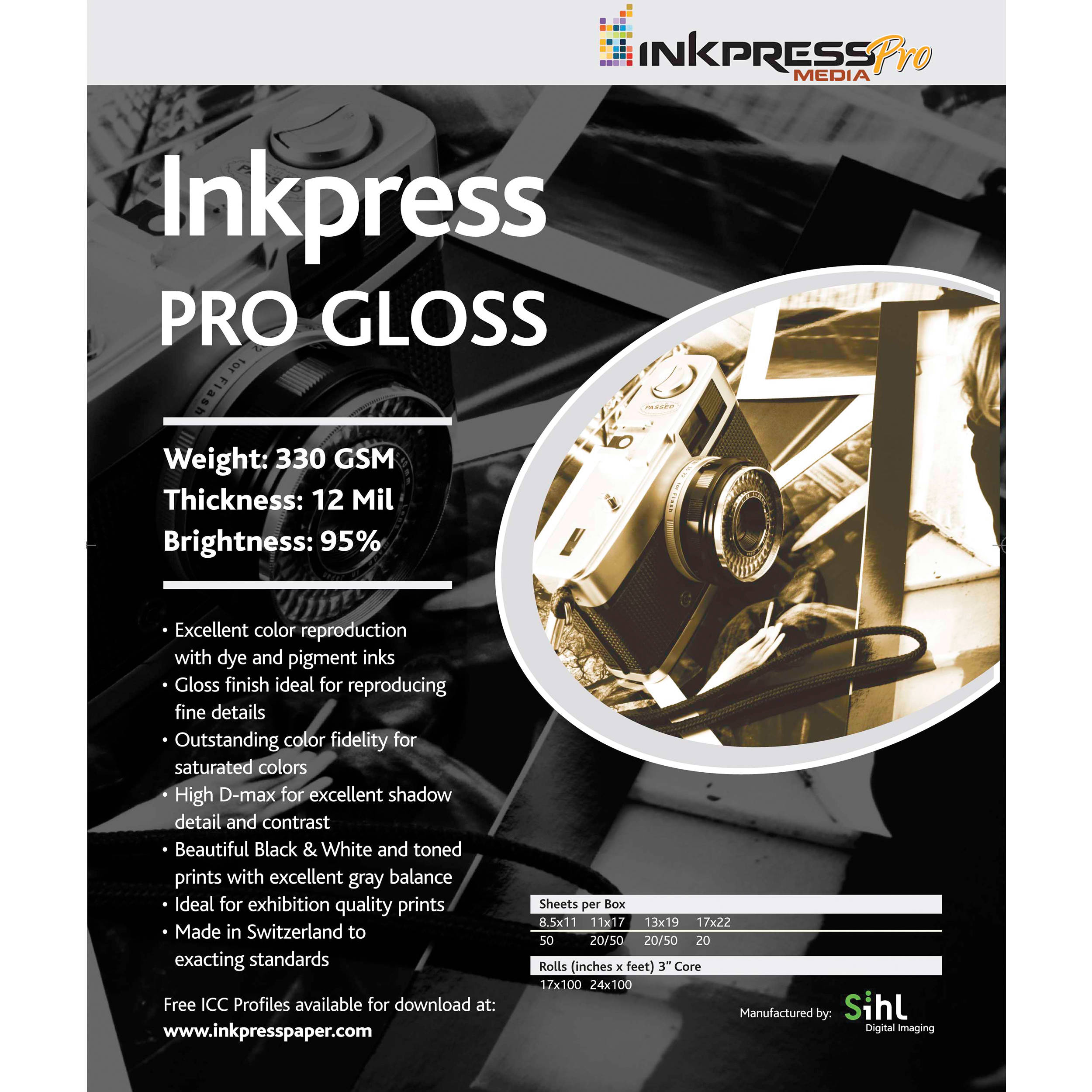 Inkpress Media Pro Glossy Paper (8.5 x 11", 20 Sheets)