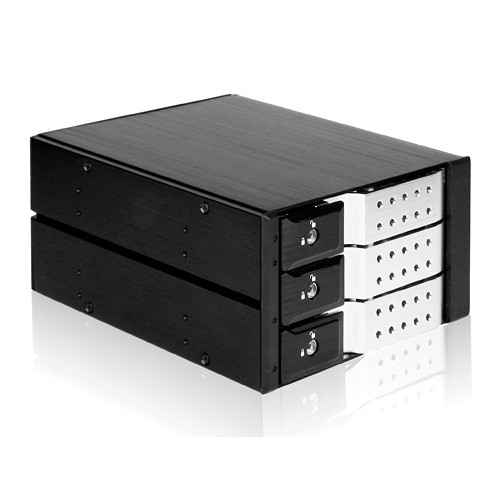 iStarUSA 2 x 5.25" to 3 x 3.5"SAS/SATA 6 Gb/s Trayless Hot-Swap Cage (Silver)