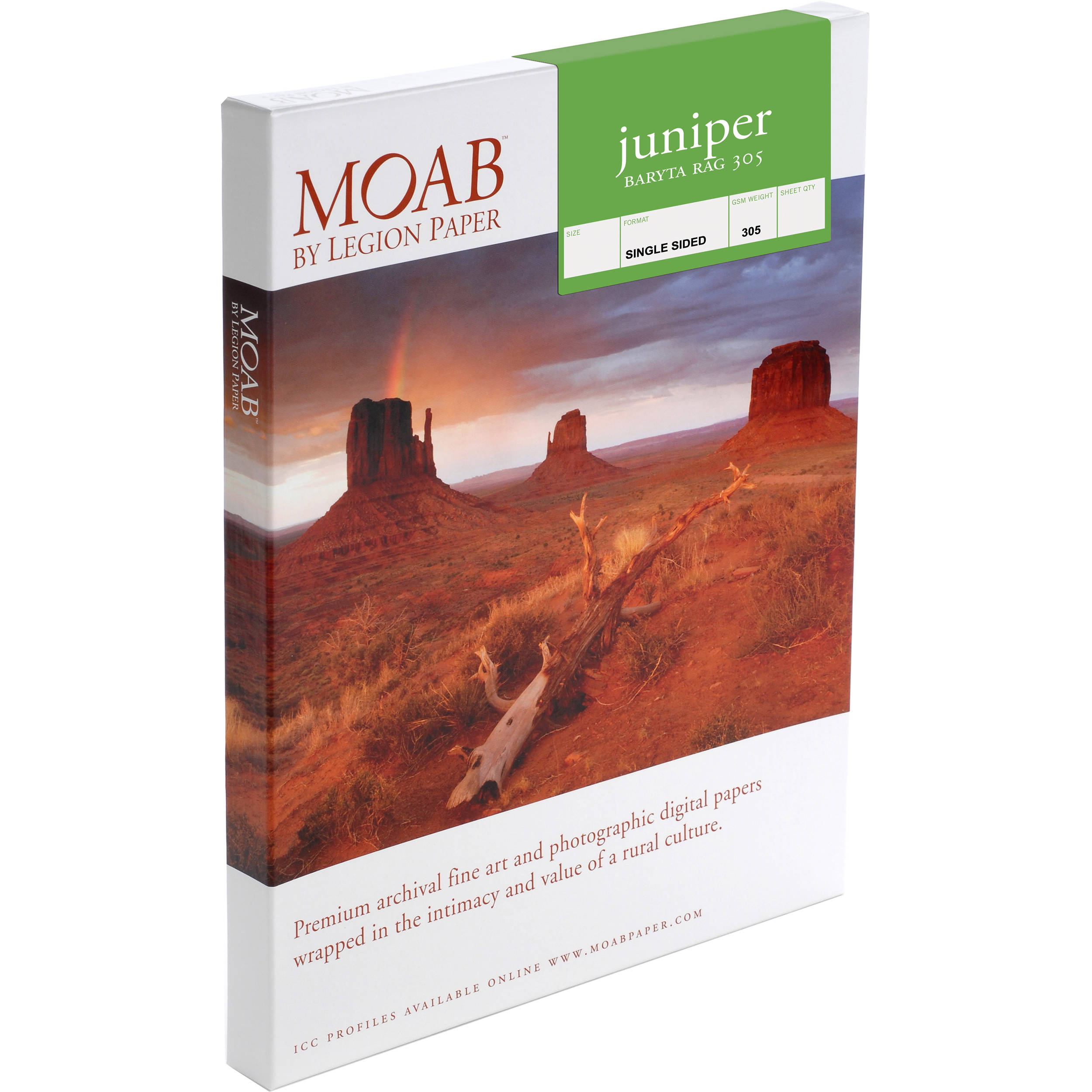 Moab Juniper Baryta Rag 305 Paper (8.5 x 11", 100 Sheets)