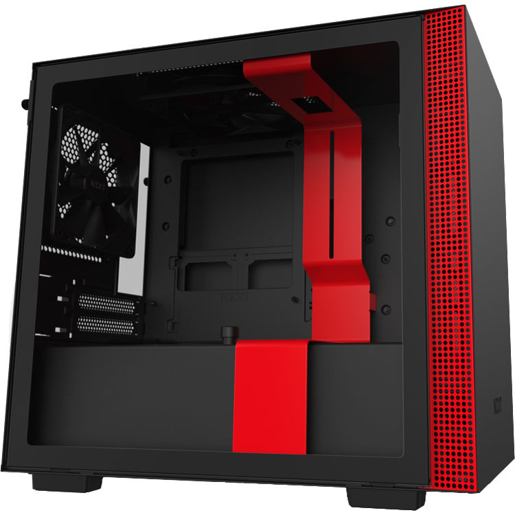NZXT H210 Mini-Tower Case (Matte Black/Red)