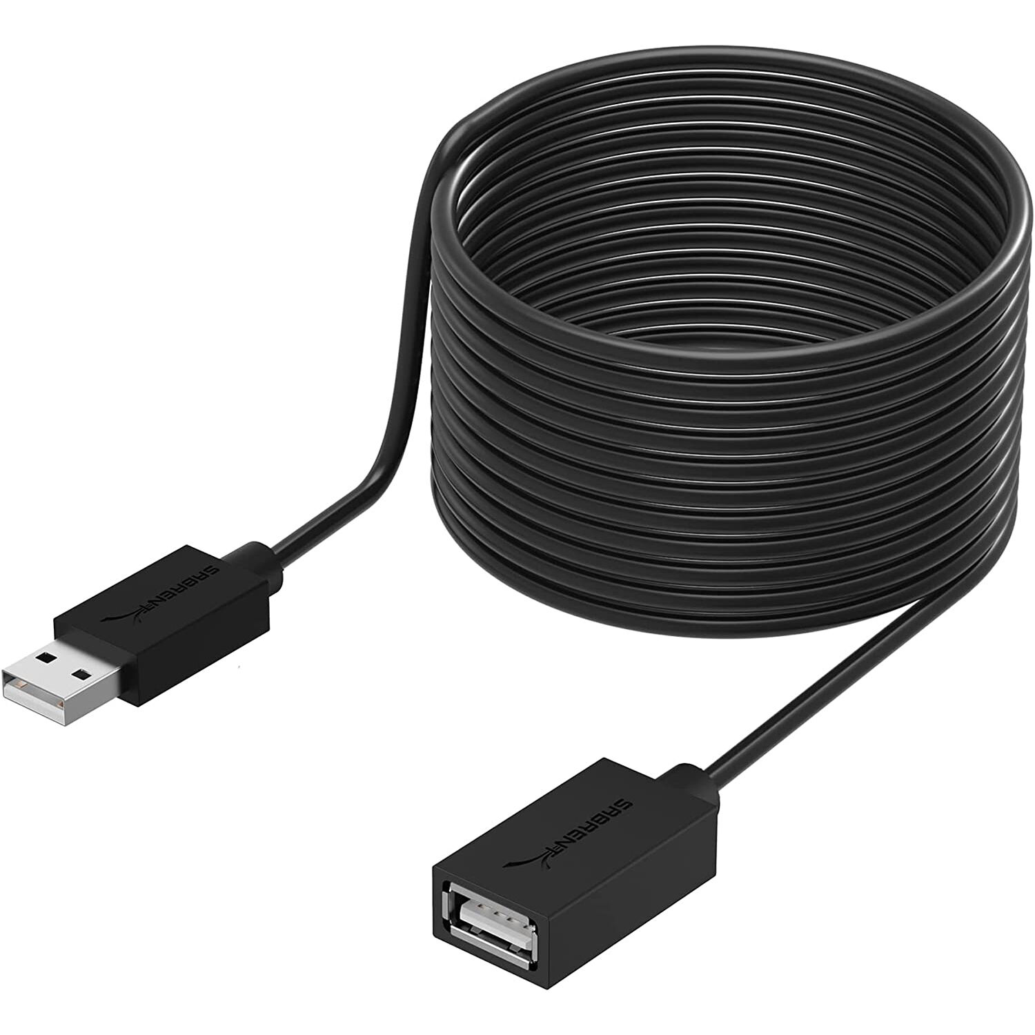 Sabrent USB 2.0 Male to Female Active Extension Cable (32', Black)