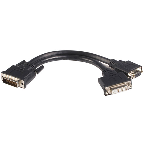 StarTech DMS-59 Male to DVI and VGA Female Y Cable (8", Black)