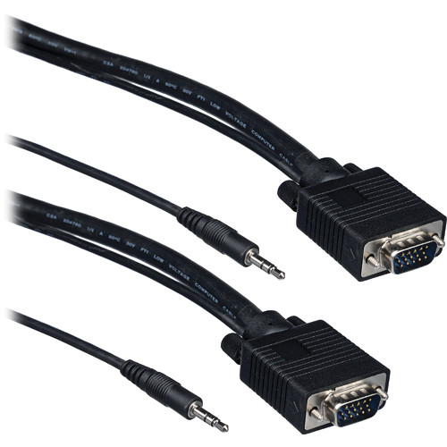 Tera Grand SVGA 15-Pin Male to Male Cable with 3.5mm Stereo Audio (75')